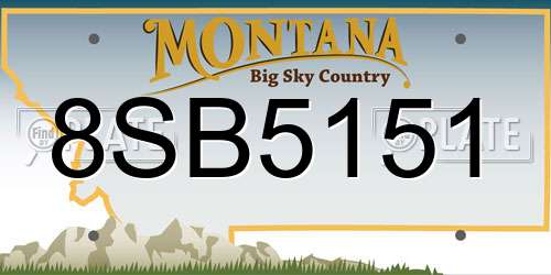 8SB5151 Montana License Plate