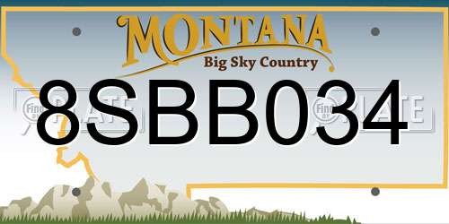 8SBB034 Montana License Plate