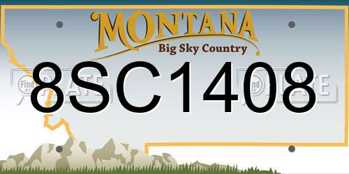 8SC1408 Montana License Plate