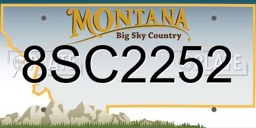 8SC2252 Montana License Plate
