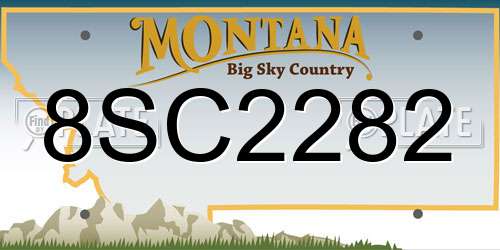 8SC2282 Montana License Plate