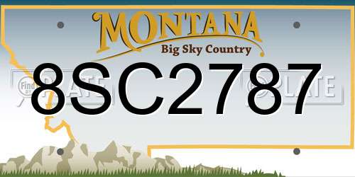 8SC2787 Montana License Plate