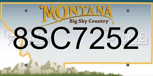 8SC7252 Montana License Plate