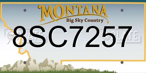 8SC7257 Montana License Plate