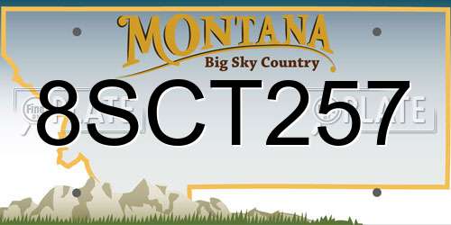 8SCT257 Montana License Plate