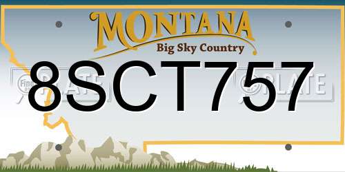 8SCT757 Montana License Plate