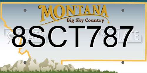 8SCT787 Montana License Plate