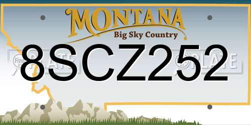8SCZ252 Montana License Plate