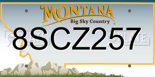 8SCZ257 Montana License Plate