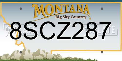 8SCZ287 Montana License Plate