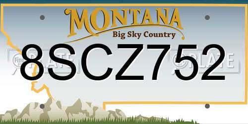 8SCZ752 Montana License Plate