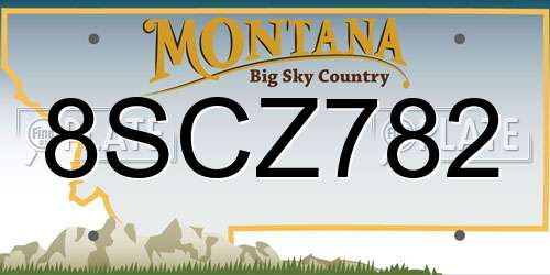 8SCZ782 Montana License Plate