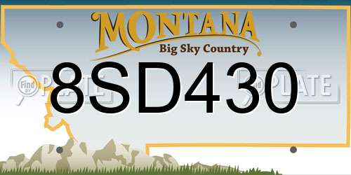8SD430 Montana License Plate
