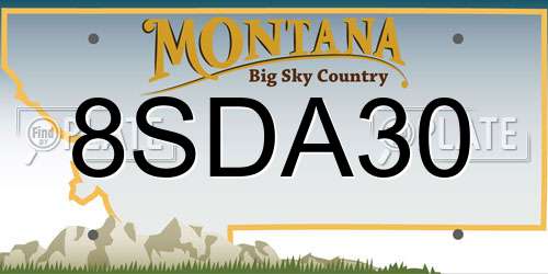 8SDA30 Montana License Plate
