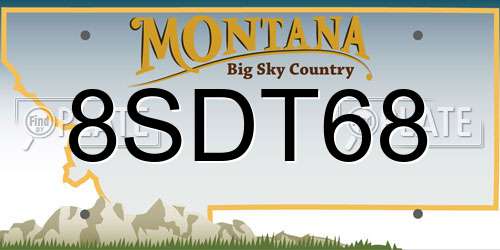 8SDT68 Montana License Plate