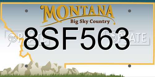 8SF563 Montana License Plate
