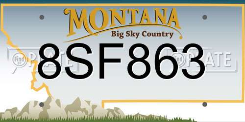 8SF863 Montana License Plate