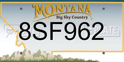 8SF962 Montana License Plate