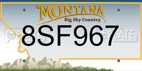 8SF967 Montana License Plate