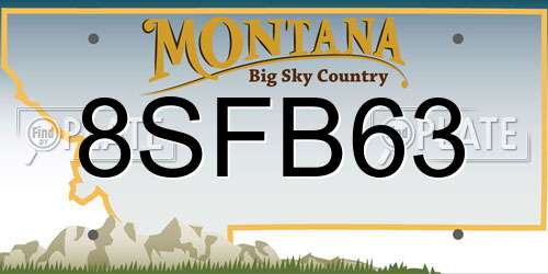 8SFB63 Montana License Plate