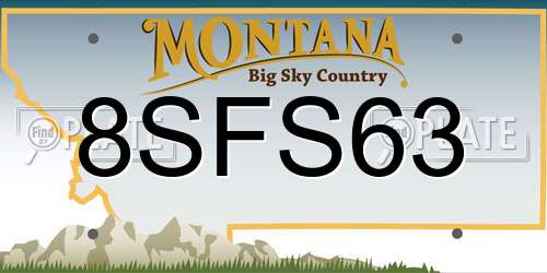 8SFS63 Montana License Plate