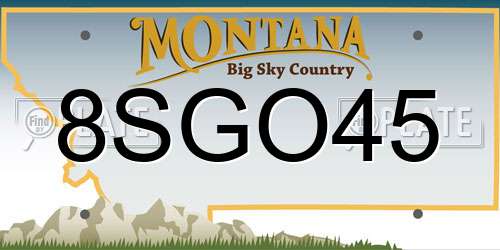 8SGO45 Montana License Plate
