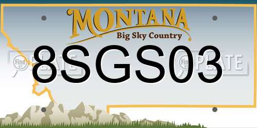 8SGS03 Montana License Plate