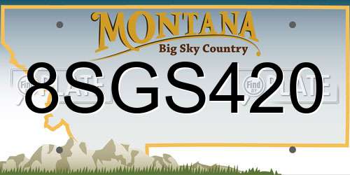 8SGS420 Montana License Plate