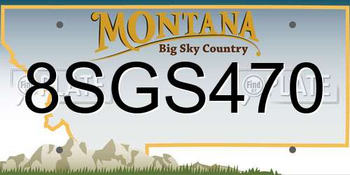 8SGS470 Montana License Plate