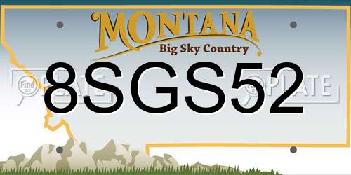 8SGS52 Montana License Plate