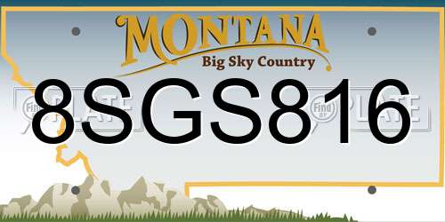 8SGS816 Montana License Plate
