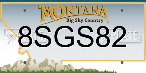 8SGS82 Montana License Plate