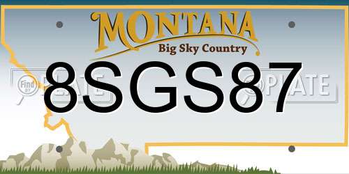 8SGS87 Montana License Plate