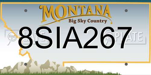 8SIA267 Montana License Plate