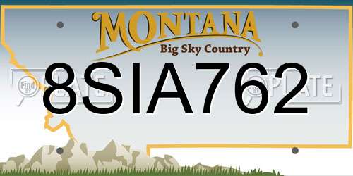 8SIA762 Montana License Plate