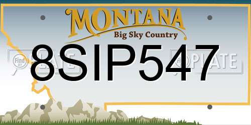 8SIP547 Montana License Plate