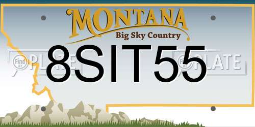 8SIT55 Montana License Plate