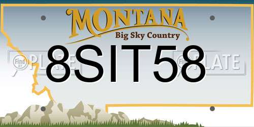 8SIT58 Montana License Plate