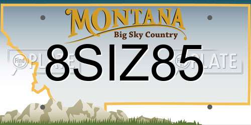 8SIZ85 Montana License Plate