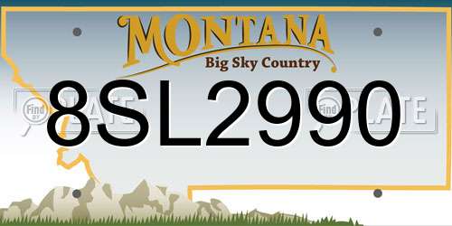 8SL2990 Montana License Plate