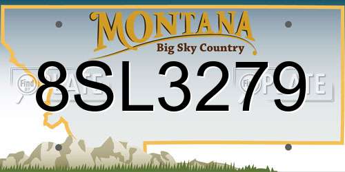8SL3279 Montana License Plate