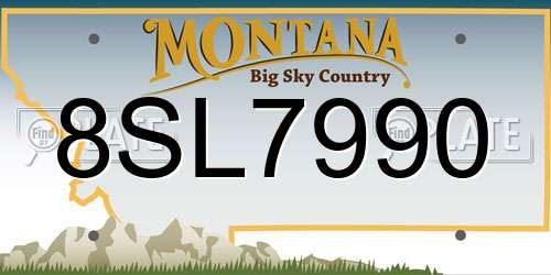 8SL7990 Montana License Plate
