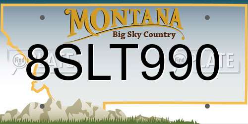 8SLT990 Montana License Plate