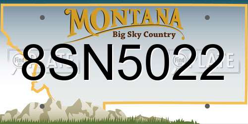 8SN5022 Montana License Plate