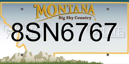 8SN6767 Montana License Plate