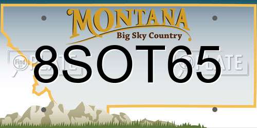 8SOT65 Montana License Plate
