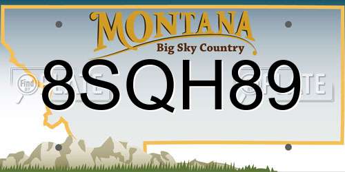 8SQH89 Montana License Plate