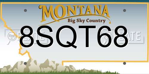 8SQT68 Montana License Plate