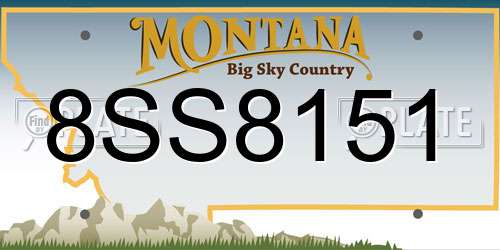 8SS8151 Montana License Plate