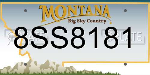 8SS8181 Montana License Plate